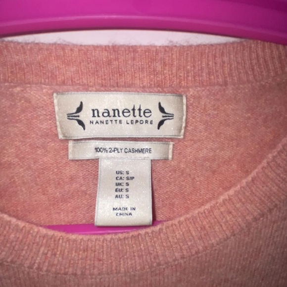 Nanette Lepore 2-Ply Cashmere Sweater Womens Small Pink Puff Sleeve Pullover - Picture 3 of 7